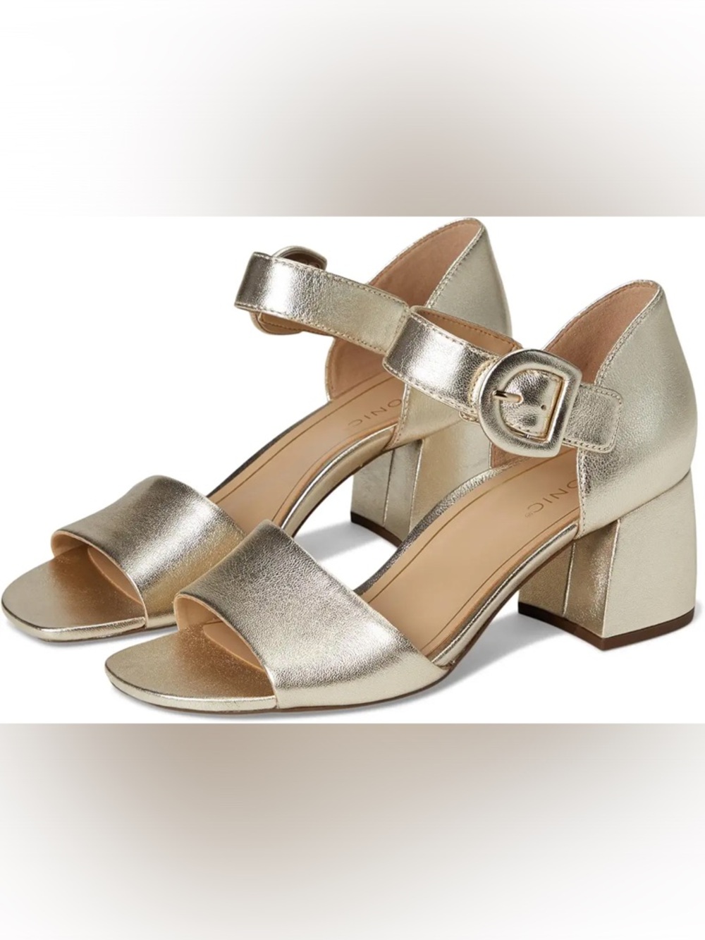 VIONIC Chardonnay Ankle Straps Gold‎ Leather